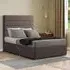 George King Size Divan Bed with 2 Drawer - Grey, Malham Weave