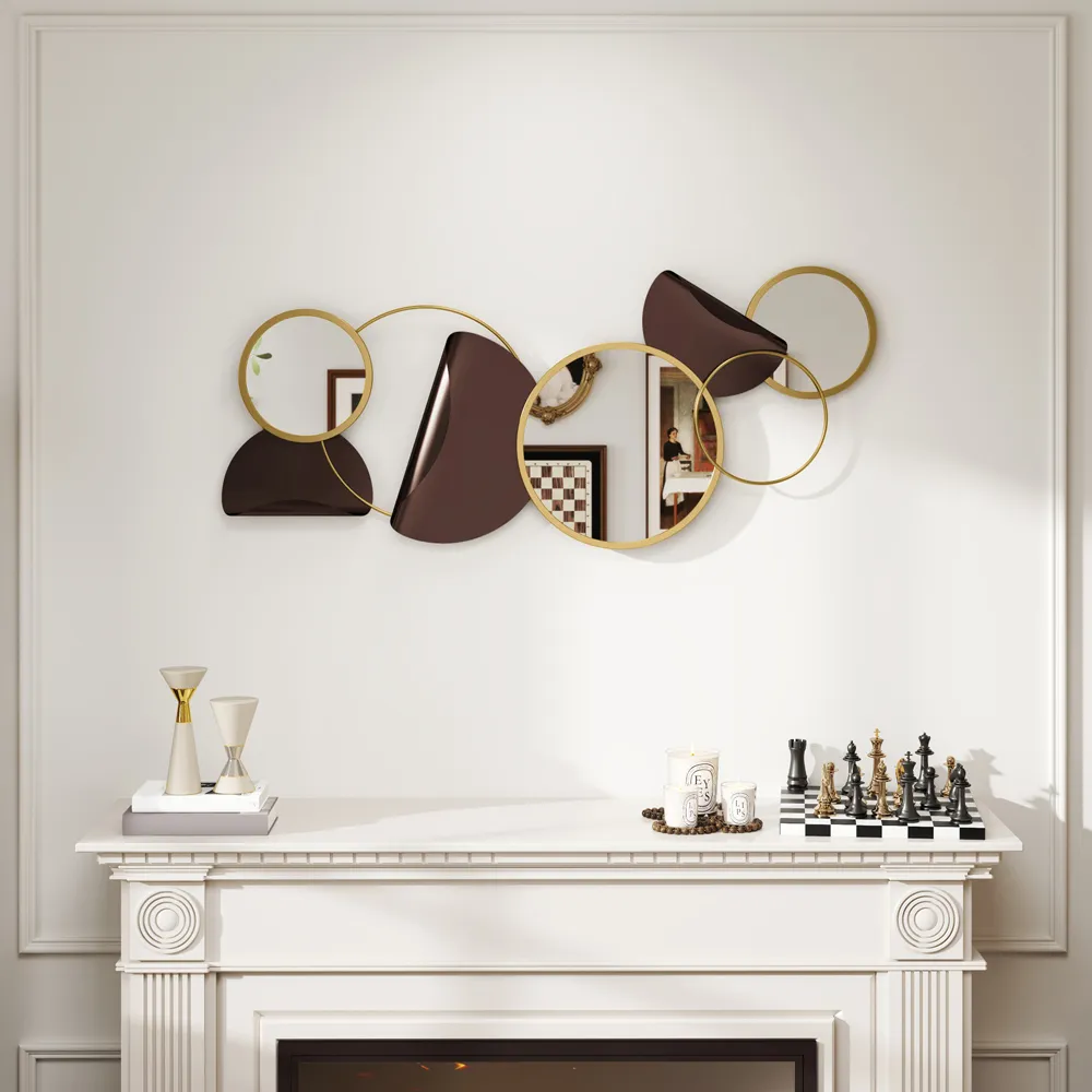 Gold Tone Metal Decorative Wall Mirror - Gold