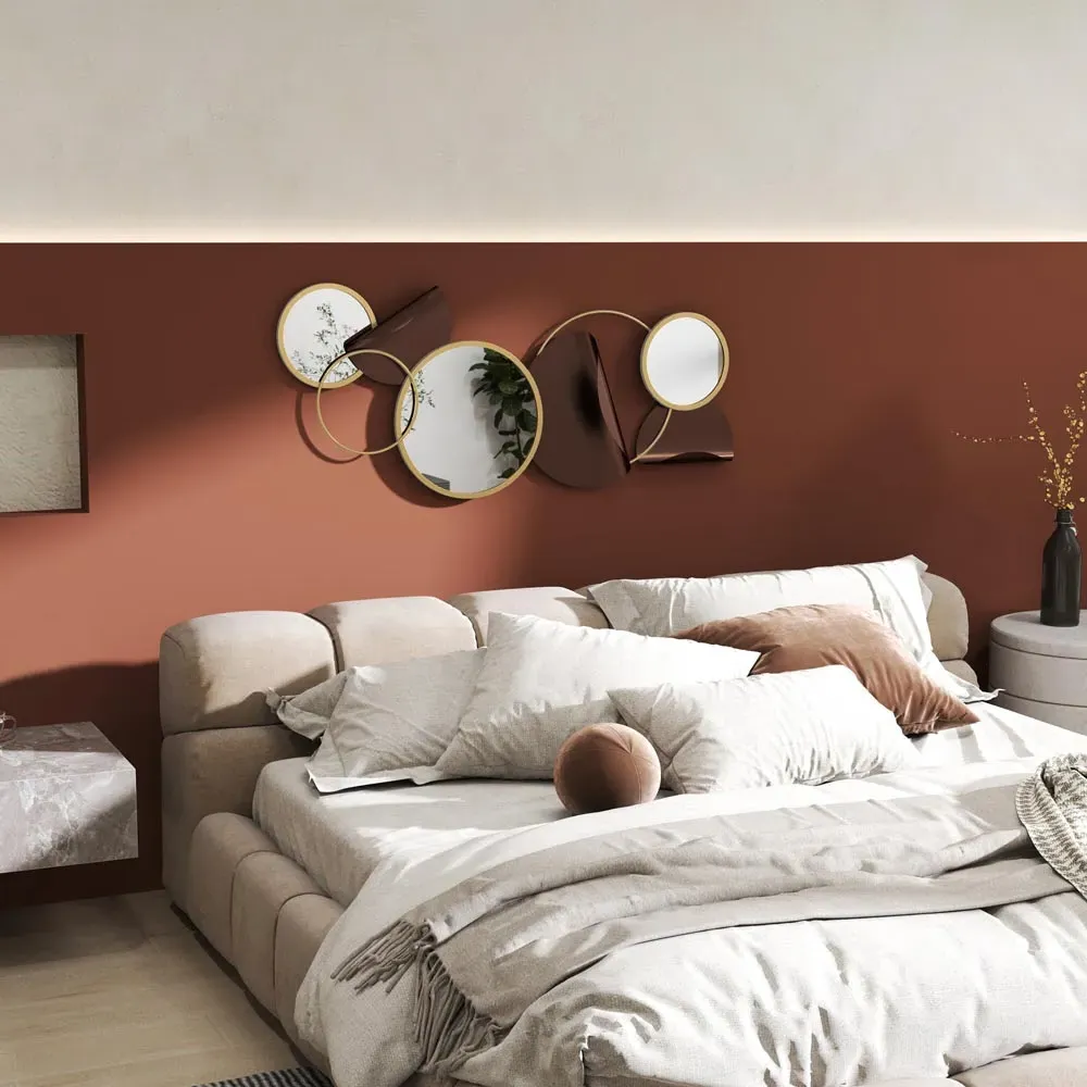 Gold Tone Metal Decorative Wall Mirror - Gold