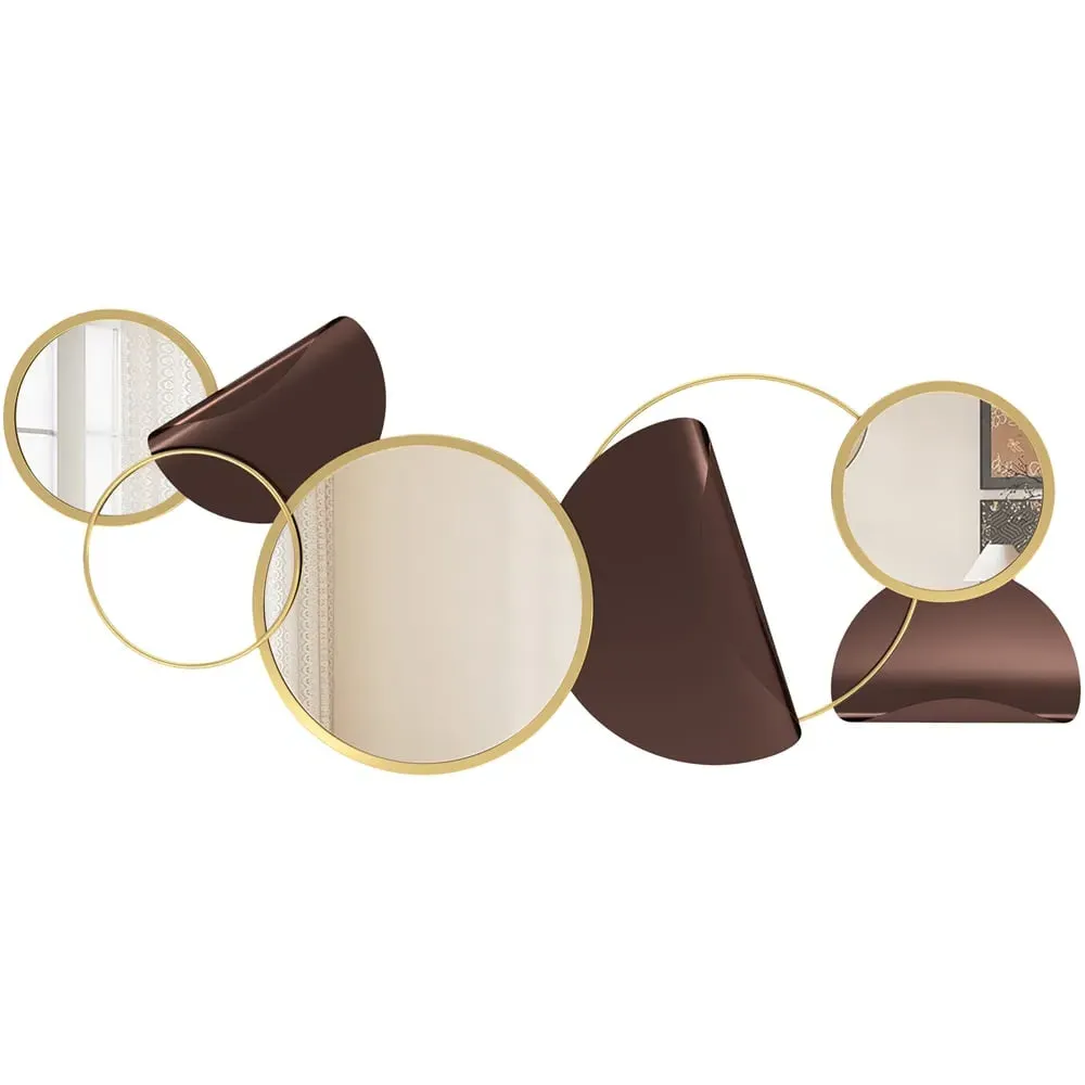 Gold Tone Metal Decorative Wall Mirror - Gold image
