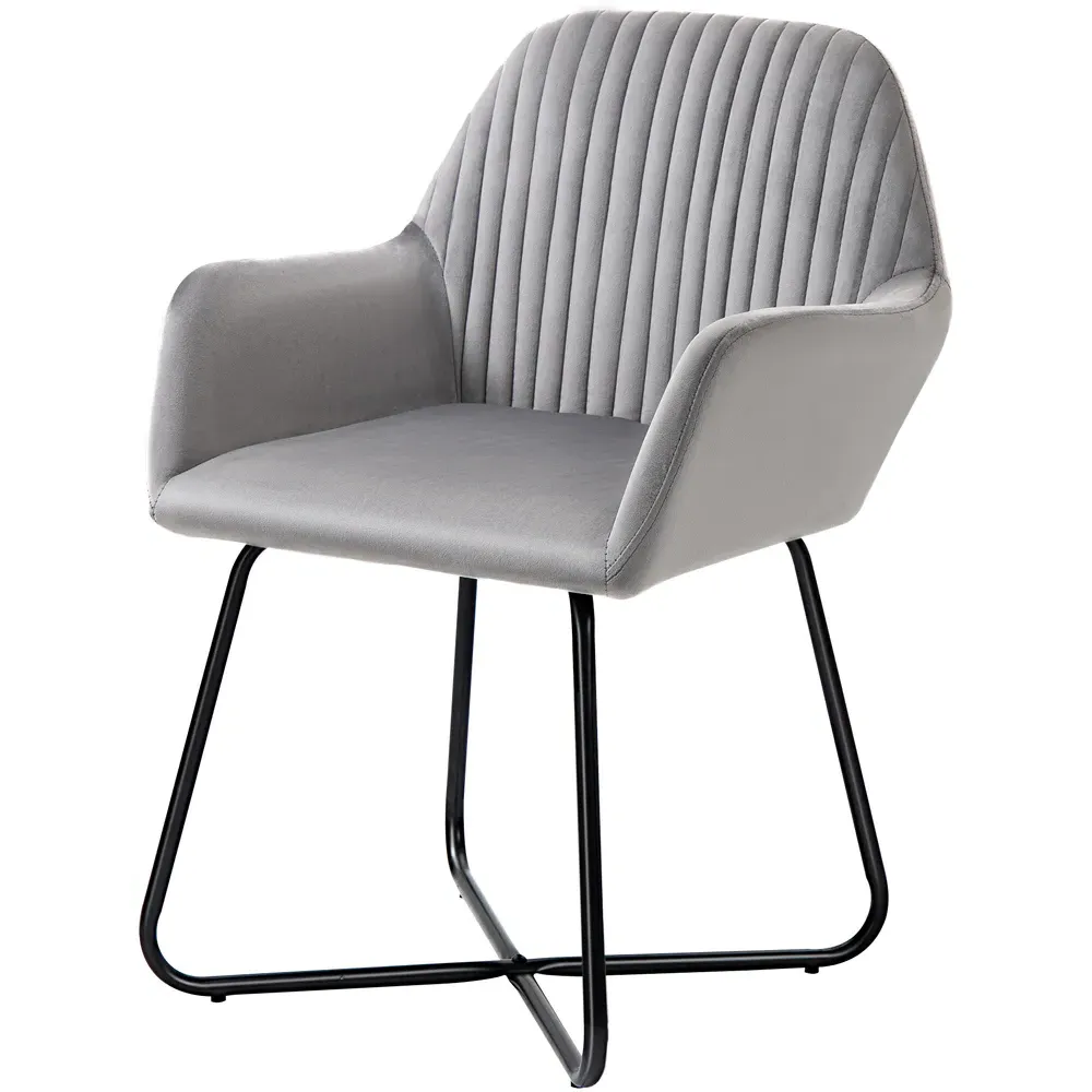 Grey Velvet Armchair