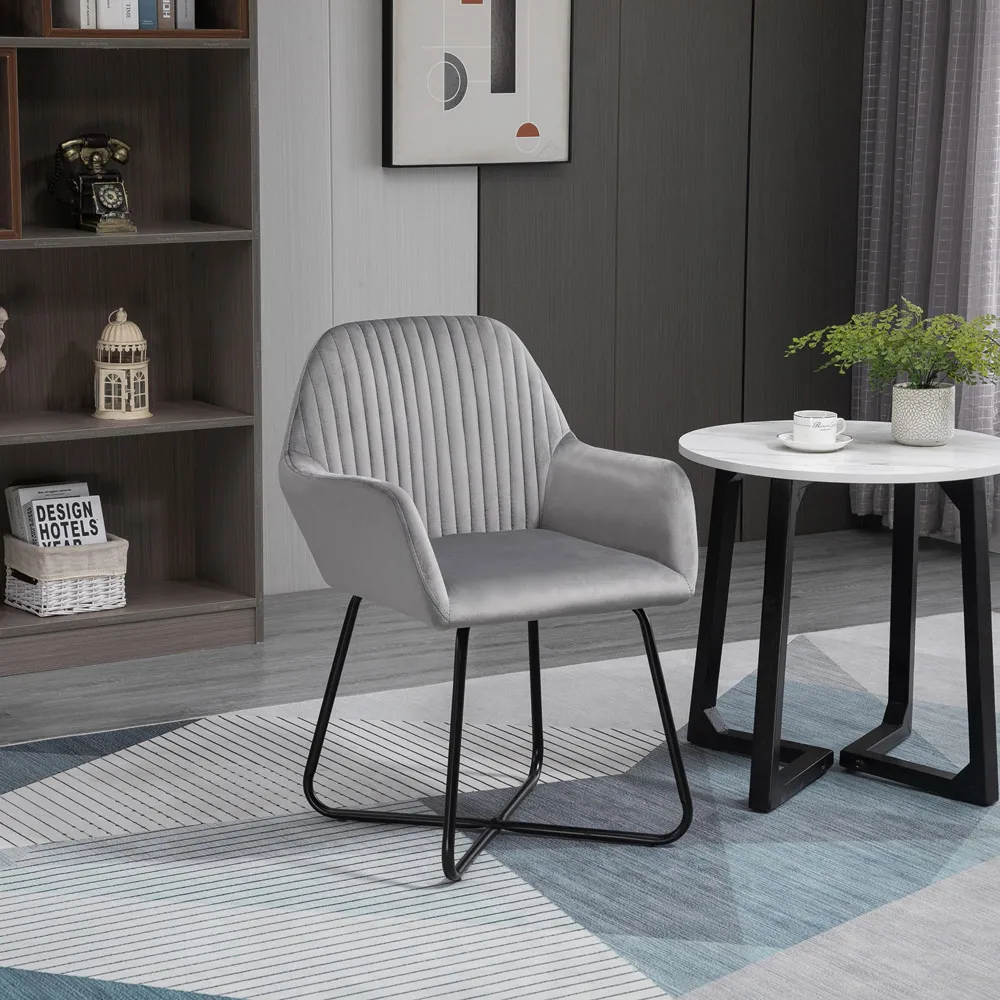 Grey Velvet Armchair