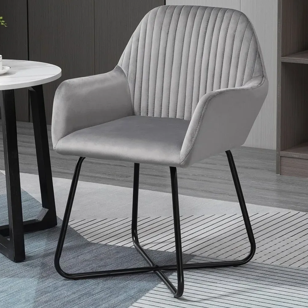 Grey Velvet Armchair image