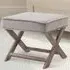 Grey Vintage Footstool - Velvet