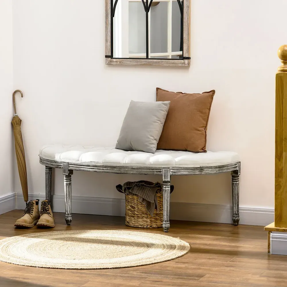 Half-Circle Bench - Cream