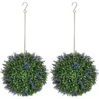 Hanging Topiary Ball 2 Pack - Purple