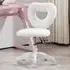 Heart-Shaped Office Chair - White, Teddy Fleece