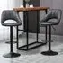 Height Adjustable Bar Stool Set of 2 - Grey, PU Leather