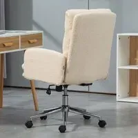 Height Adjustable Desk Chair - Cream, Sherpa Fleece