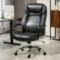 Height Adjustable Office Chair - Black, Faux Leather