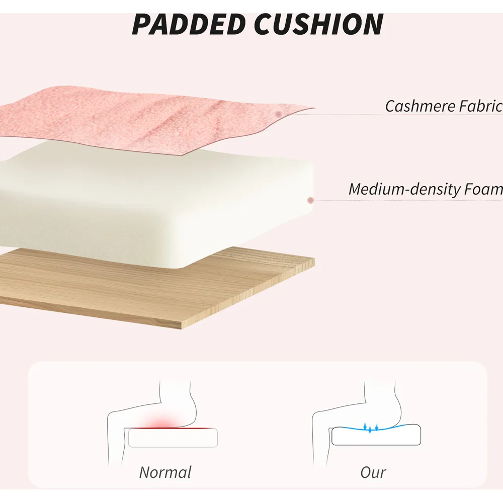 Height Adjustable Office Desk Chair - Pink, Sherpa Fleece