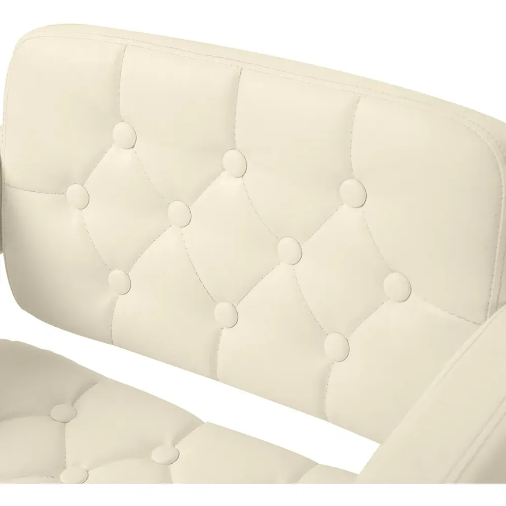 Height Adjustable Swivel Bar Stool - Cream, PU Leather