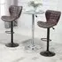 Height Adjustable Swivel Bar Stool Set of 2 - Brown, PU Leather