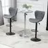 Height Adjustable Swivel Bar Stool Set of 2 - Grey, PU Leather