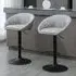 Height Adjustable Swivel Bar Stool Set of 2 - Light Grey, PU Leather