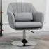 Height Adjustable Vanity Swivel Armchair - Grey, Linen