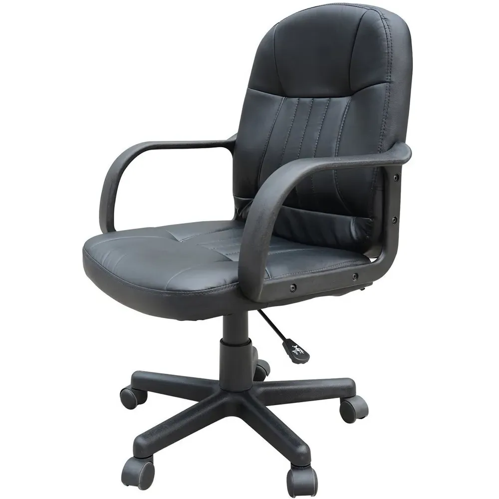 High Back Executive Office Chair - Black, PU Leather