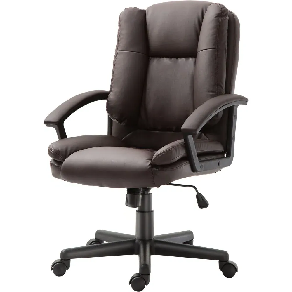 High Back Executive Office Chair - Brown, PU Leather