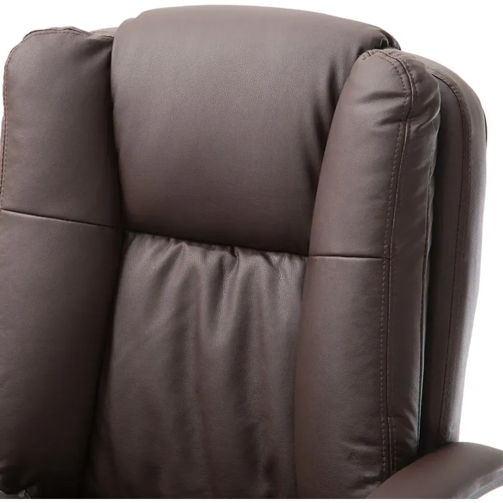 High Back Executive Office Chair - Brown, PU Leather