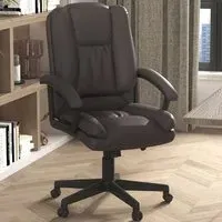 High Back Executive Office Chair - Brown, PU Leather