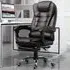 High Back Executive Office Chair with Footrest - Brown, PU Leather