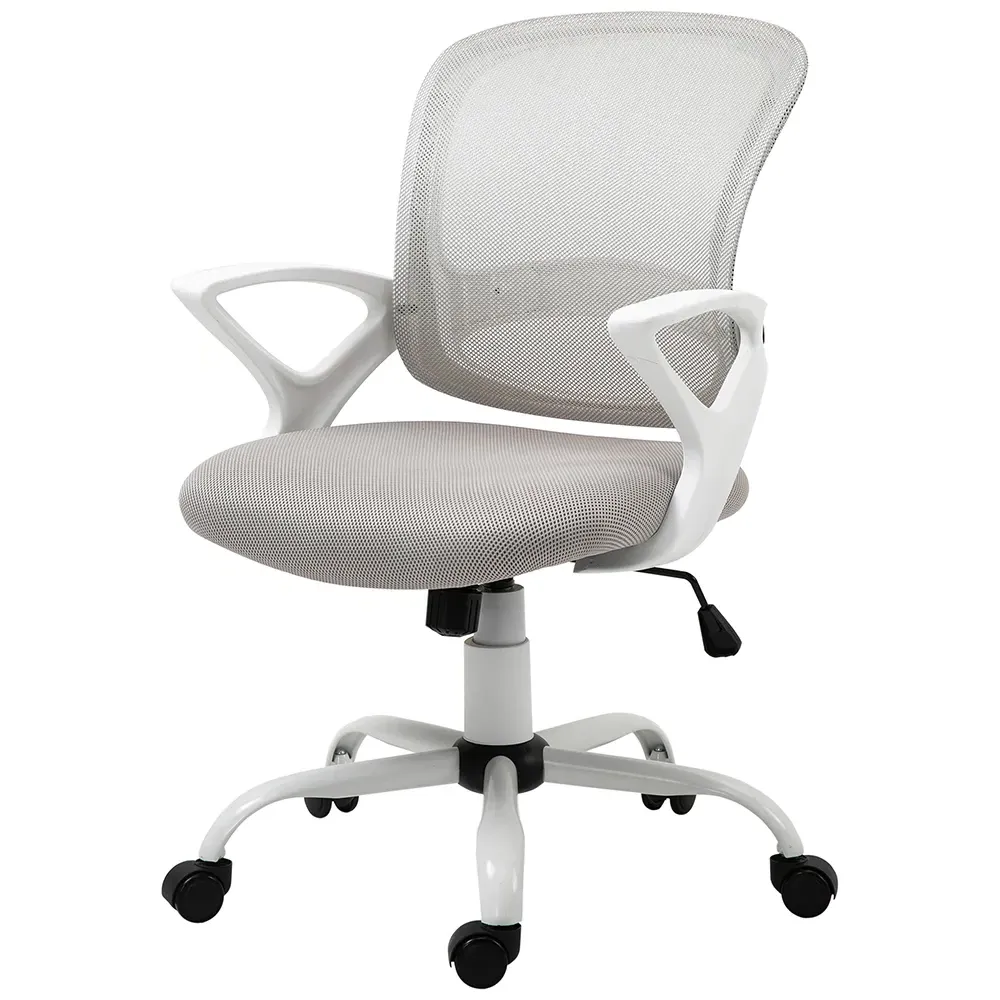 High Back Mesh Office Chair with Armrests - Grey