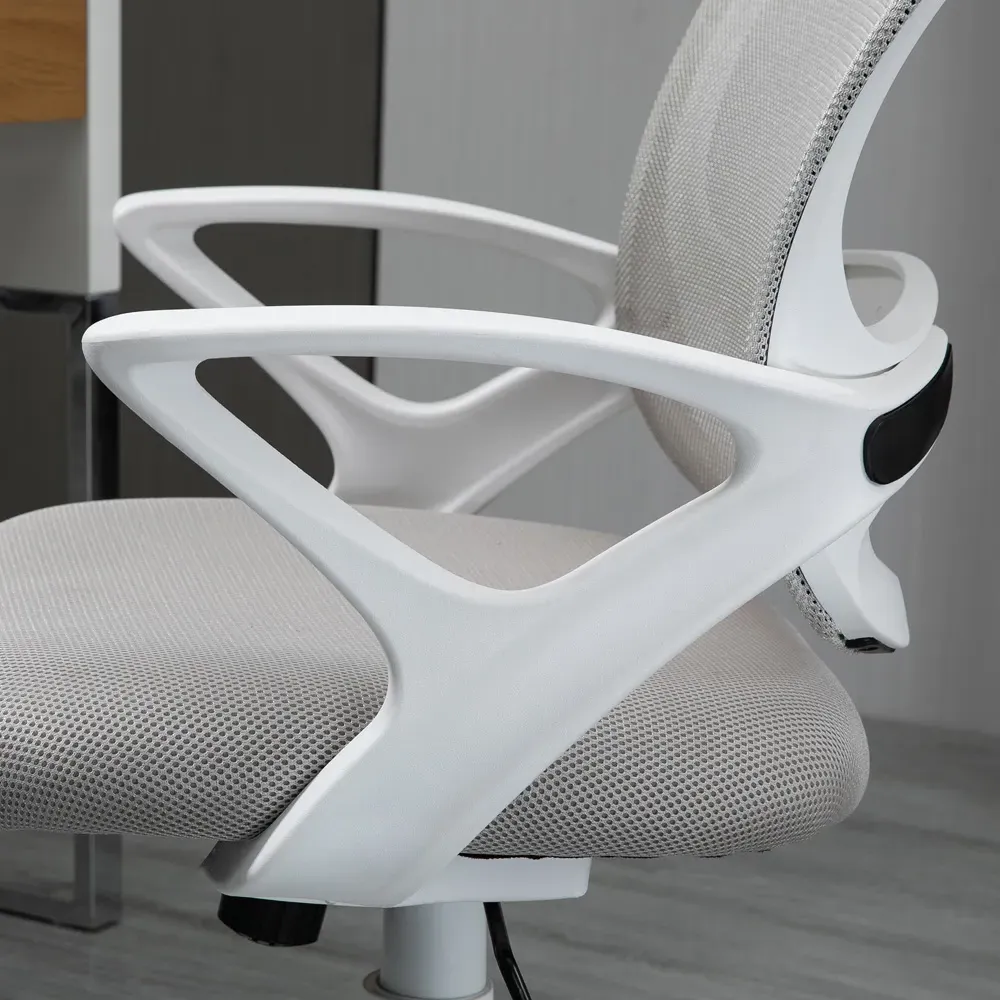 High Back Mesh Office Chair with Armrests - Grey