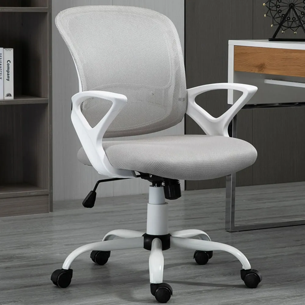 High Back Mesh Office Chair with Armrests - Grey