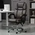 High Back Reclining Massage Office Chair - Brown, PU Leather