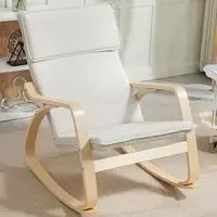 High Back Rocking Chair - Cream