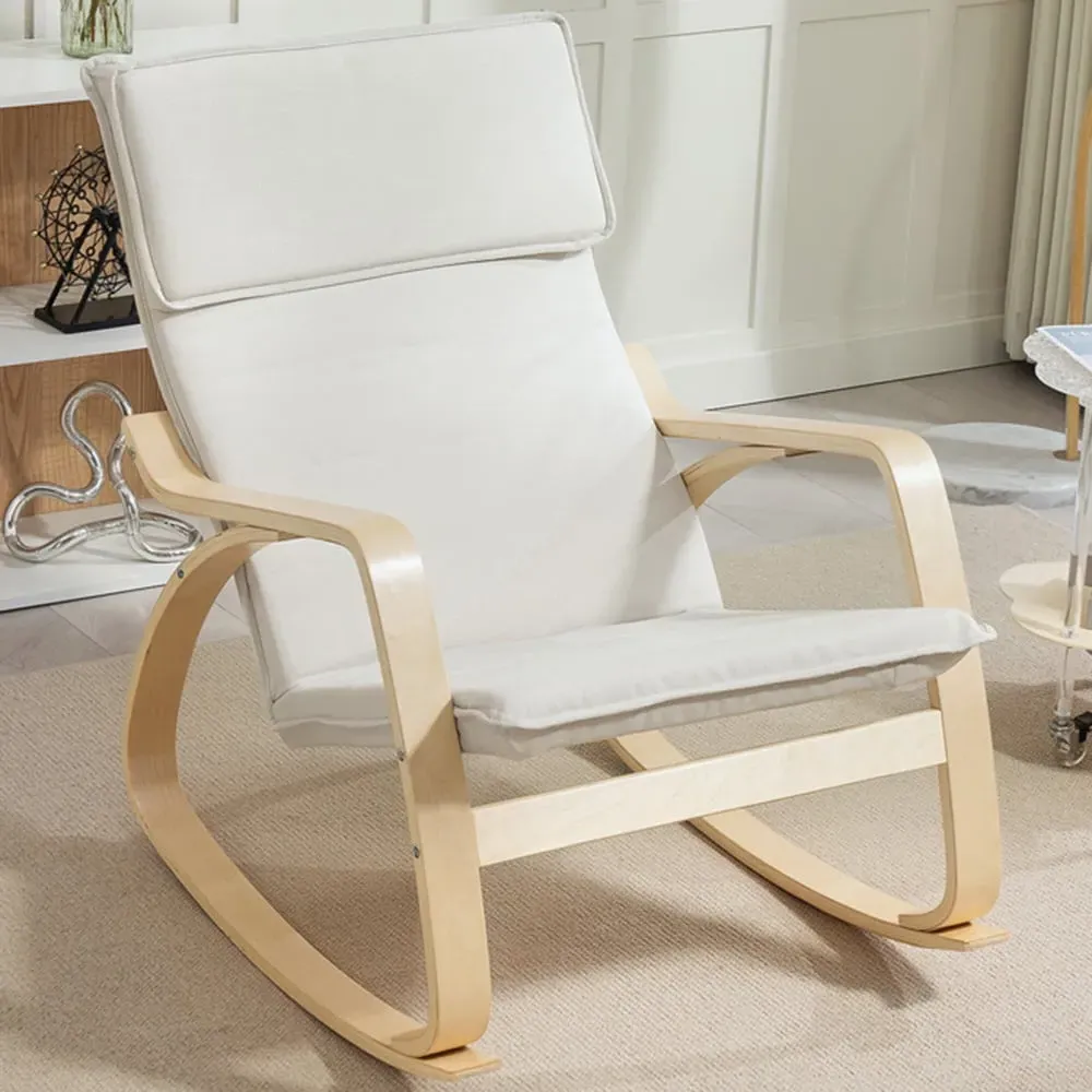High Back Rocking Chair - Cream image