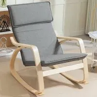 High Back Rocking Chair - Grey