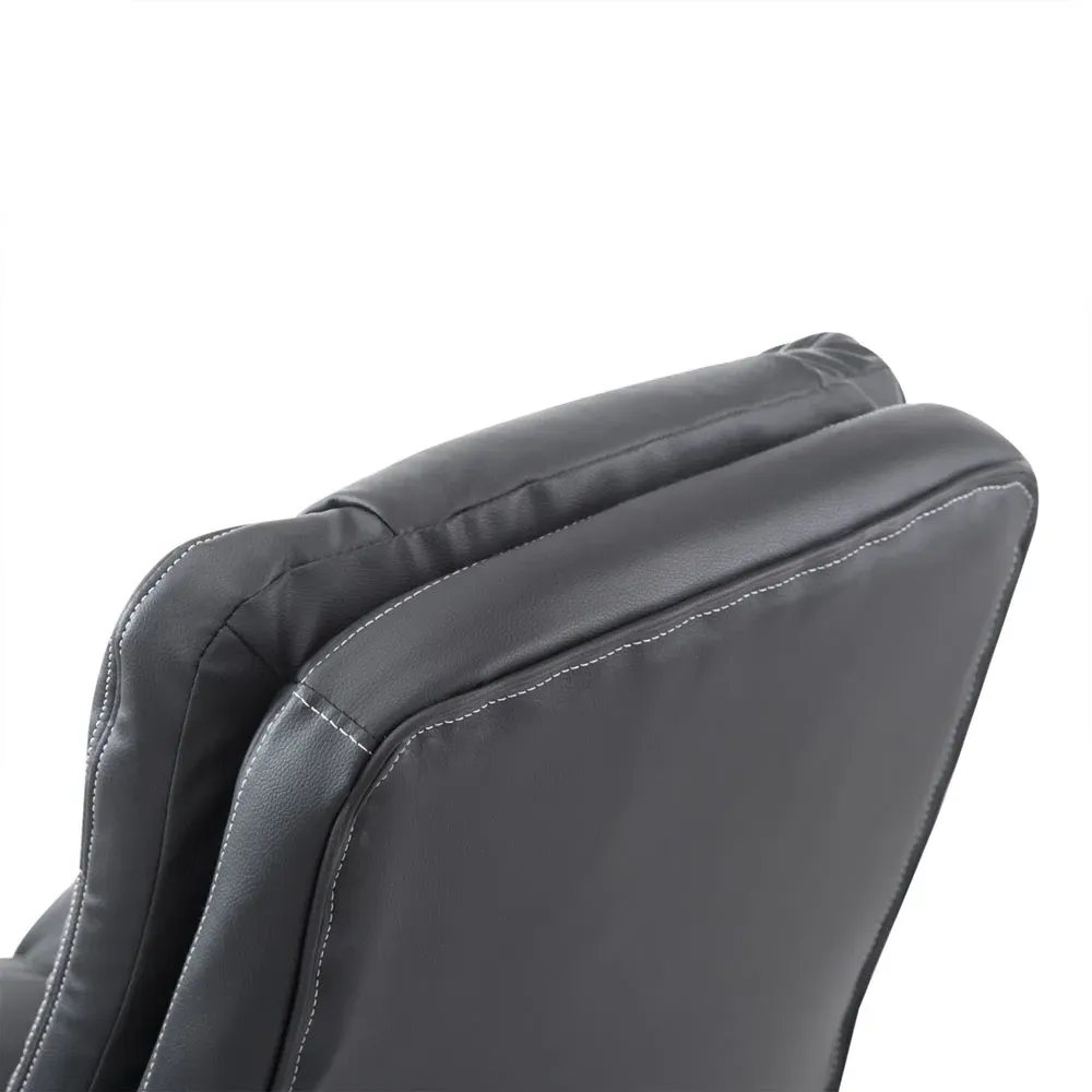 High Back Swivel Office Chair - Black, PU Leather