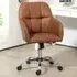 High Back Swivel Office Chair - Brown, PU Leather