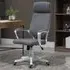 High Back Swivel Office Chair - Grey, Linen Feel Fabric