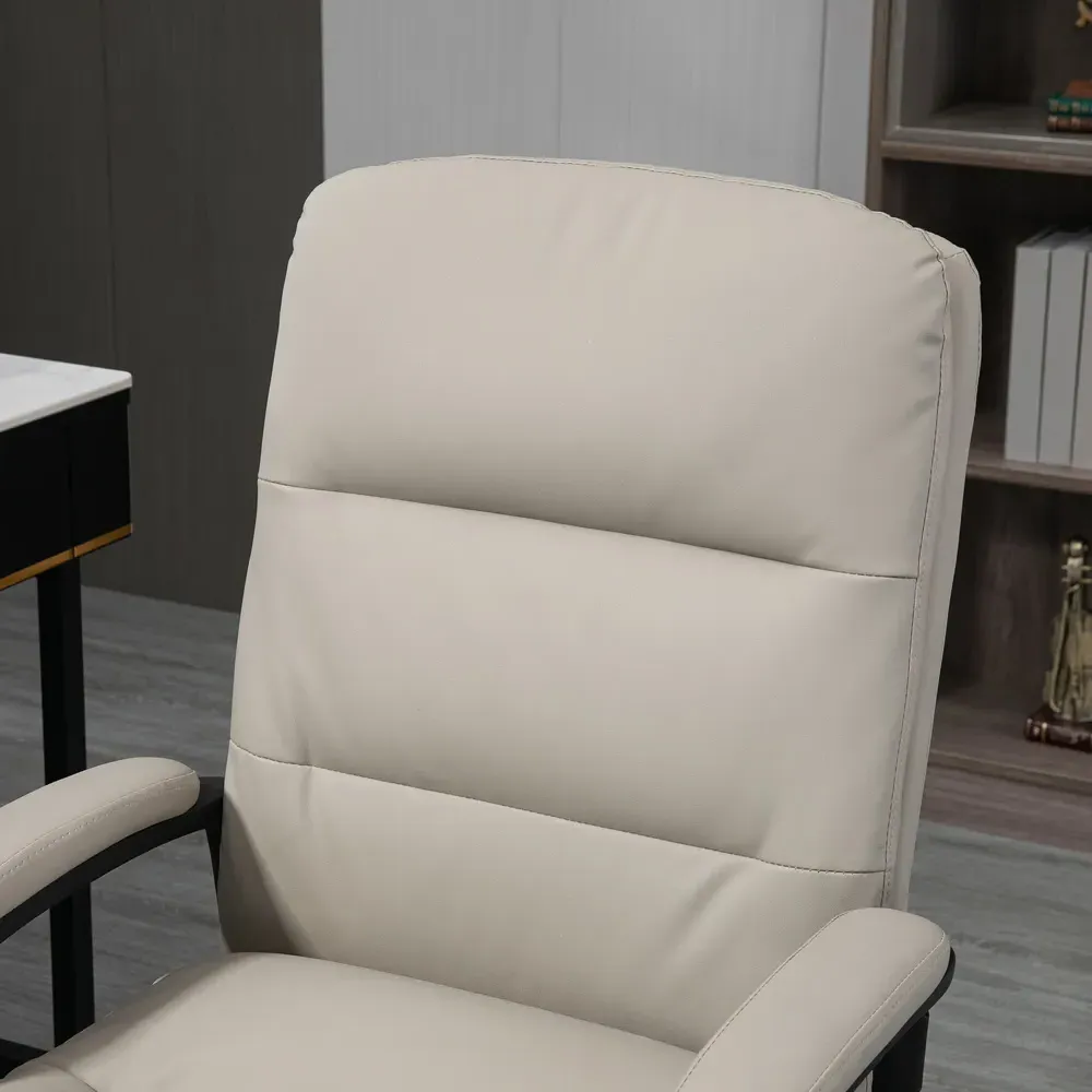 High Back Swivel Office Chair - Grey, PU Leather