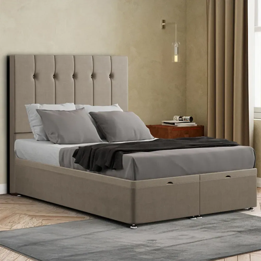 Highland Double Ottoman Bed with Storage - Mink
