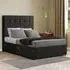 Highland King Size Divan Bed with Storage - Black, Linen