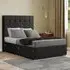 Highland Single Divan Bed with Storage - Black, Linen