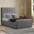 Highland Single Divan Bed with Storage - Grey, Linen