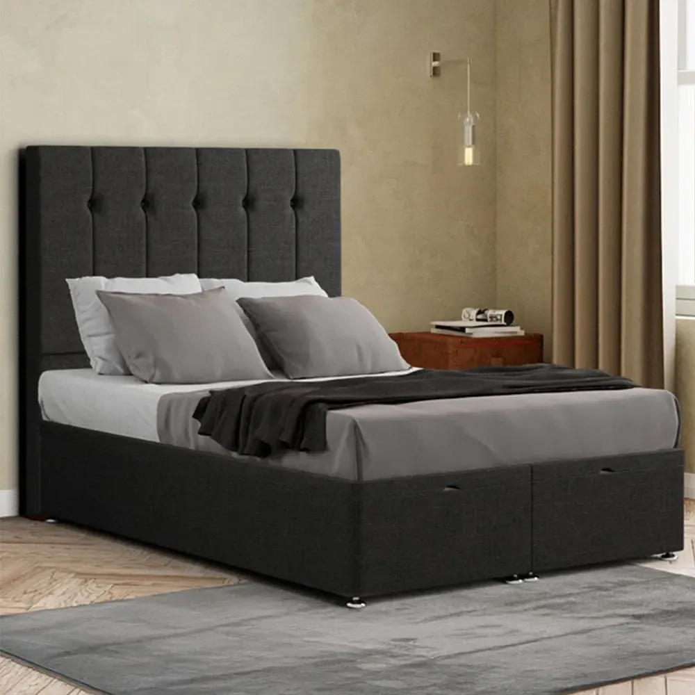 Highland Single Ottoman Bed with Storage - Black image