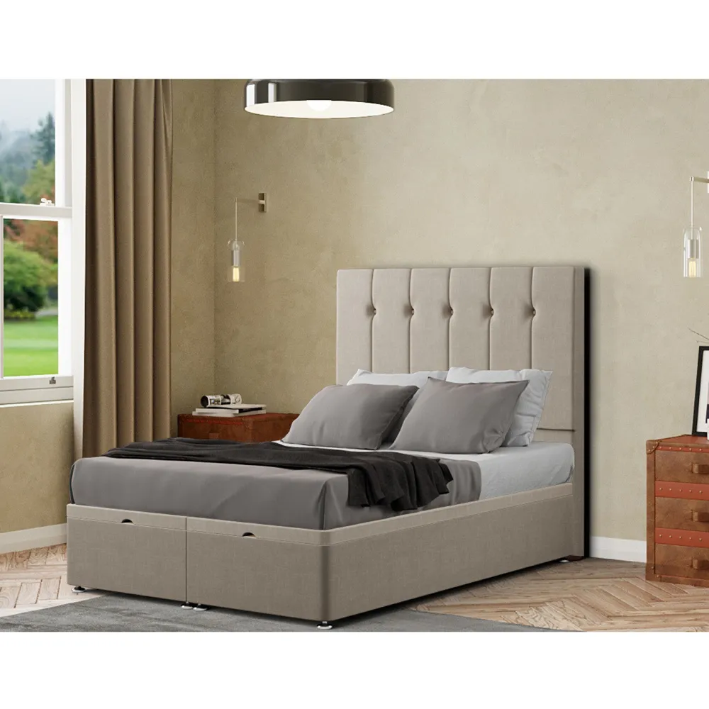 Highland Single Ottoman Bed with Storage - Cream