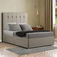 Highland Small Double Divan Bed with Storage - Cream