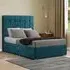 Highland Small Double Divan Bed with Storage - Green, Plush
