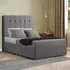 Highland Small Double Divan Bed with Storage - Grey, Linen