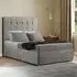 Highland Small Double Divan Bed with Storage - Silver, Plush