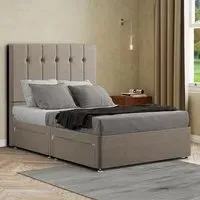 Highland Super King Divan Bed with Storage - Cream, Linen