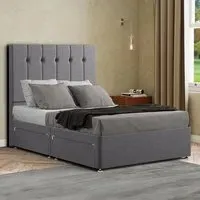 Highland Super King Divan Bed with Storage - Grey, Linen