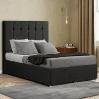 Highland Super King Ottoman Bed with Storage - Black