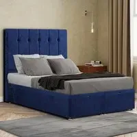 Highland Super King Ottoman Bed with Storage - Blue